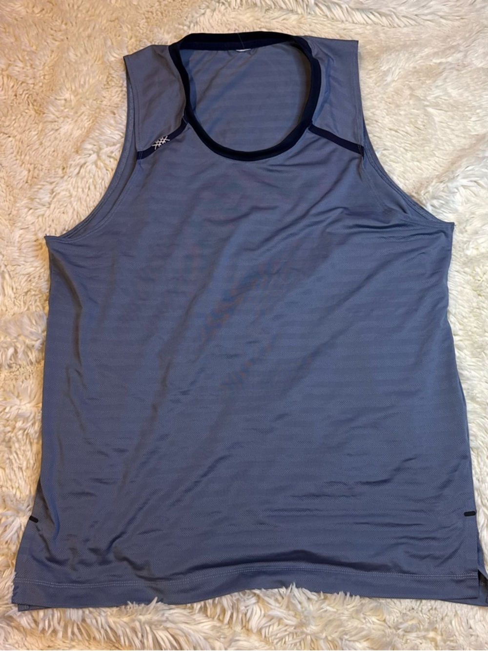 RHONE Men's large Performance Tank Top Slate Blue lightweight & breathable